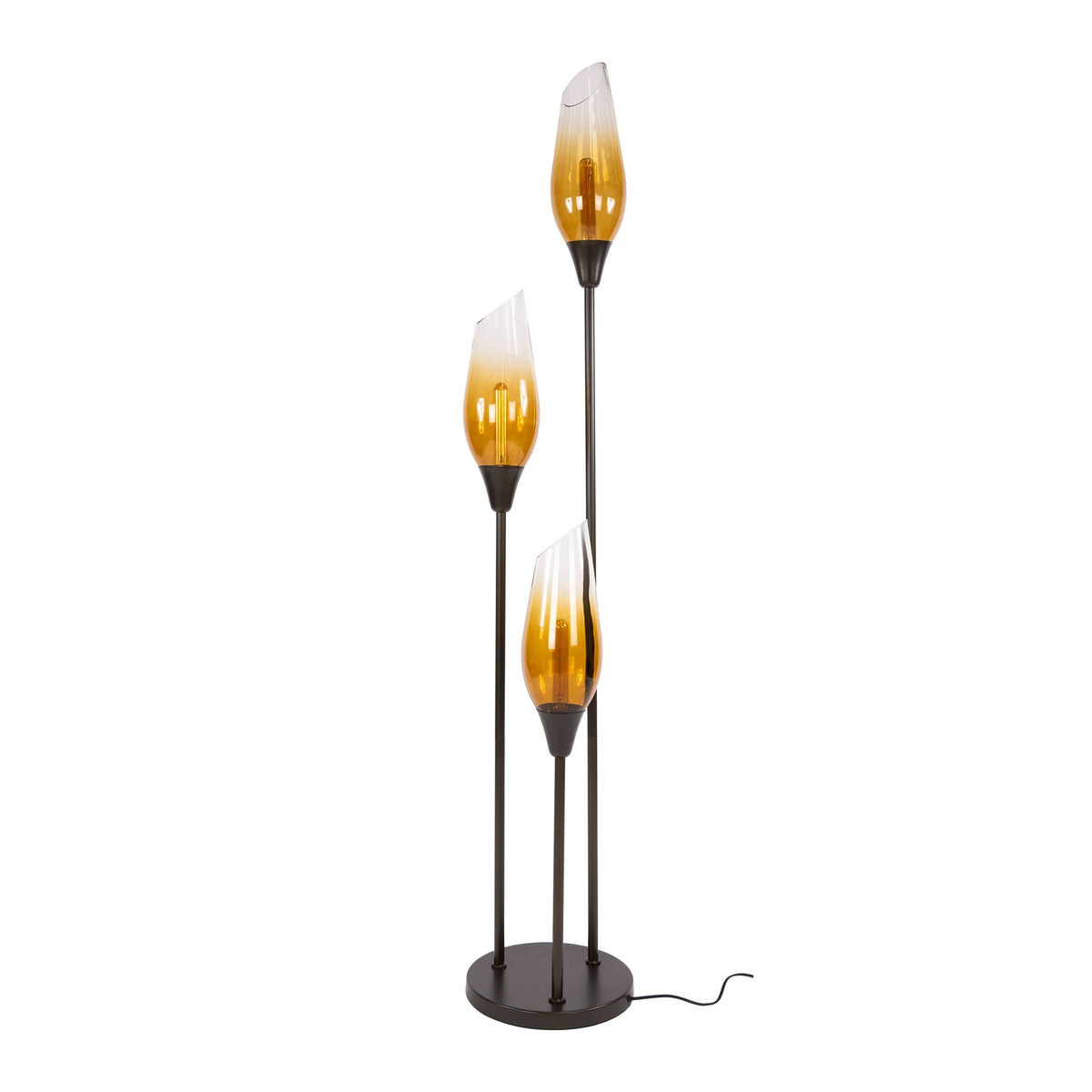 Stehlampe 3-flammig, Glas – Sienna-Braun / Rauchglas – Bild 4