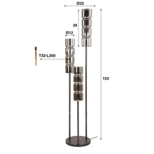 Stehlampe 3L gestuft cylinder glass