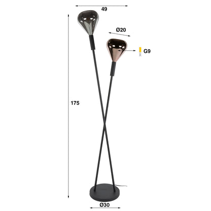 Stehleuchte Wings 2-light / Black