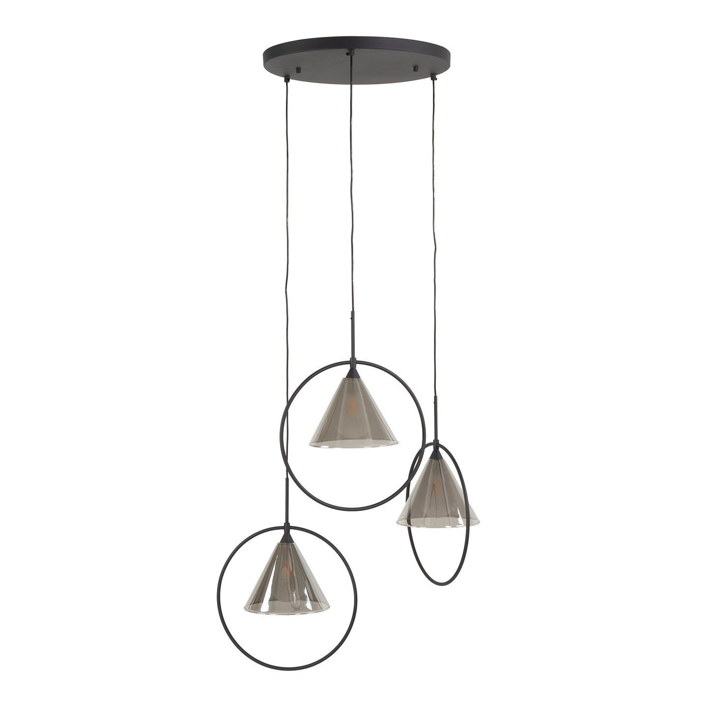 Hängelampe 3L ring gestuft Kegelkappe (G9)