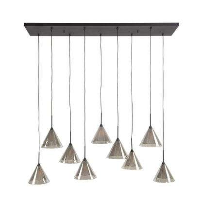 Hängelampe 5+4 Kegel Kappe Glas (G9)
