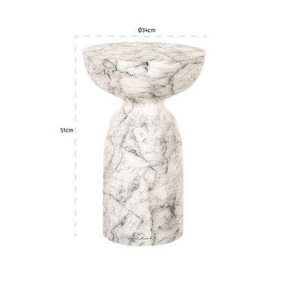 Beistelltisch Kita faux white marble (White)