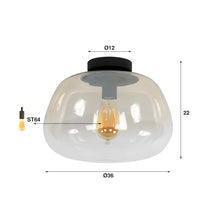 Pulse Deckenleuchte mit Schirm, 1-flammig / Bernsteinfarbenes Glas