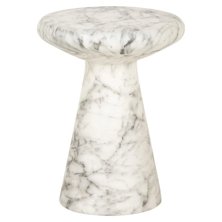 Beistelltisch Lohan faux white marble (White)