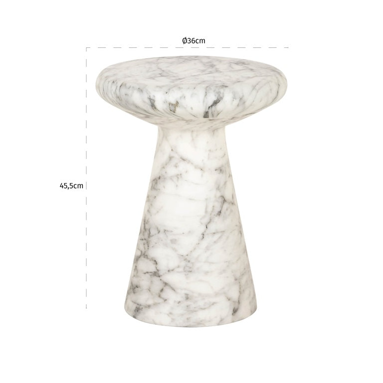 Beistelltisch Lohan faux white marble (White)