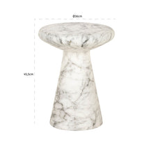 Beistelltisch Lohan faux white marble (White)