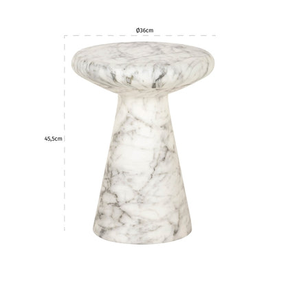 Beistelltisch Lohan faux white marble (White)