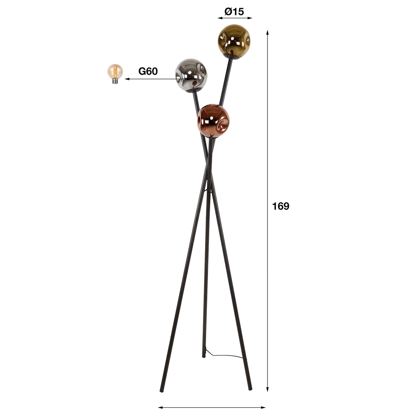 Stehlampe 3L molecule mix glass
