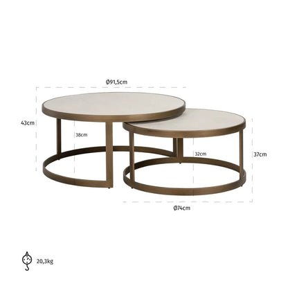 Couchtischset Whitebone