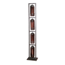 Stehlampe 4L turm smoke Glas / Lochstahl