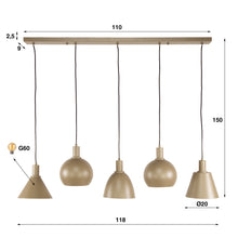Hängeleuchte Metallo 5-light / Beige
