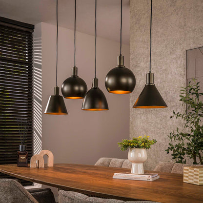 Hängeleuchte Metallo 5-light / Sienna braun