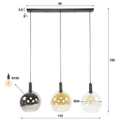 Hängelampe Sfera Tricolore 3-light / Artic schwarz