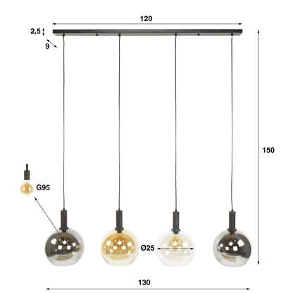 Hängelampe Sfera Tricolore 4-light / Artic schwarz