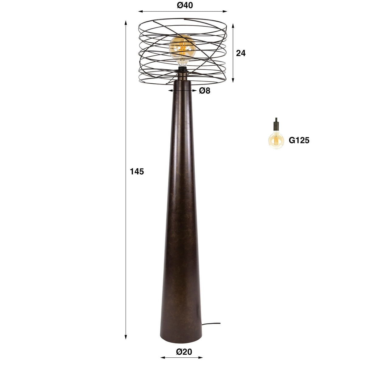 Stehlampe 1-flammig – Urban-Braun – Bild 5