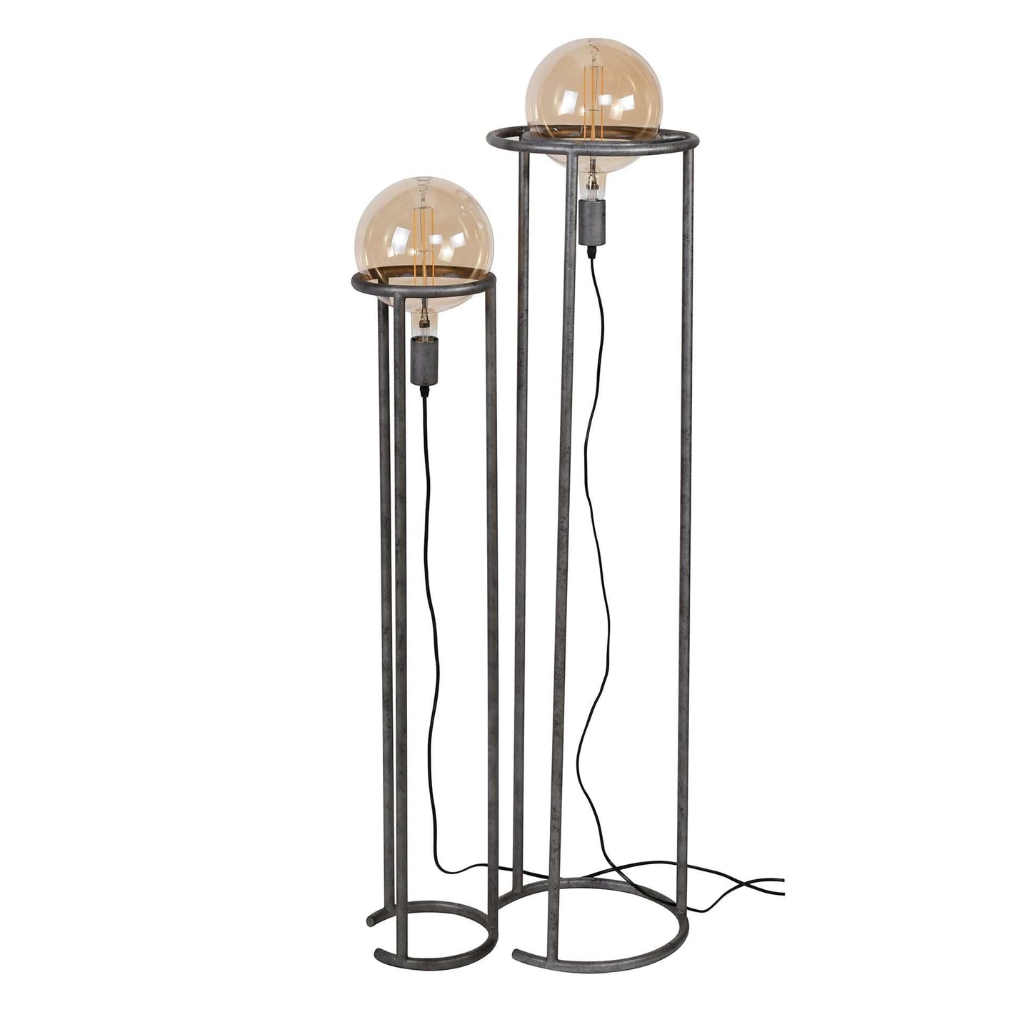 Stehlampe 2L match Set/2 Ç?200 mm Lichtquelle / Alt Silber Finish