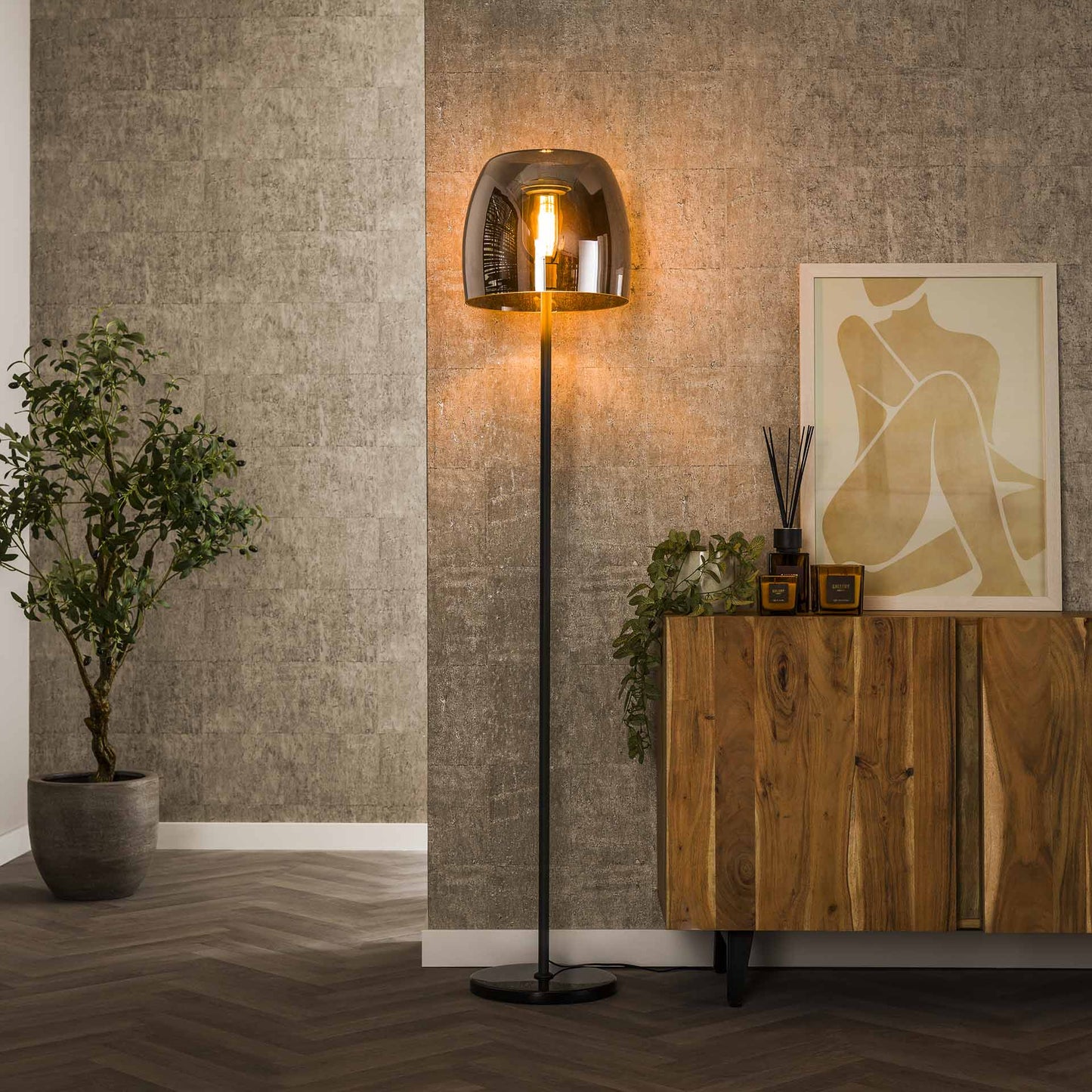 Stehlampe 1L drift glass