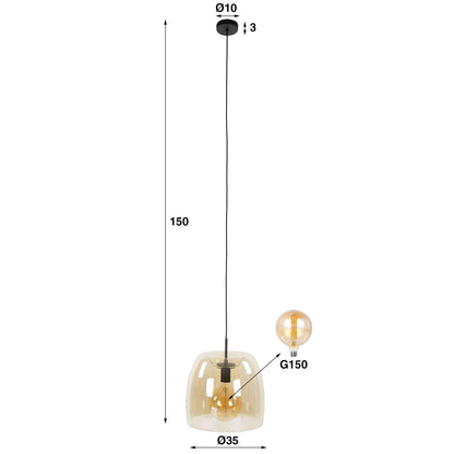 Hängelampe 1L drift glass