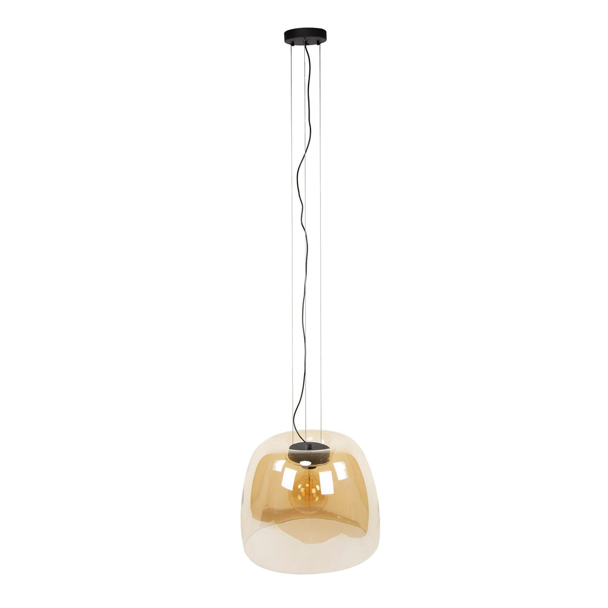 Hängelampe 1-flammig, Glas – Bernsteinglas – Bild 3