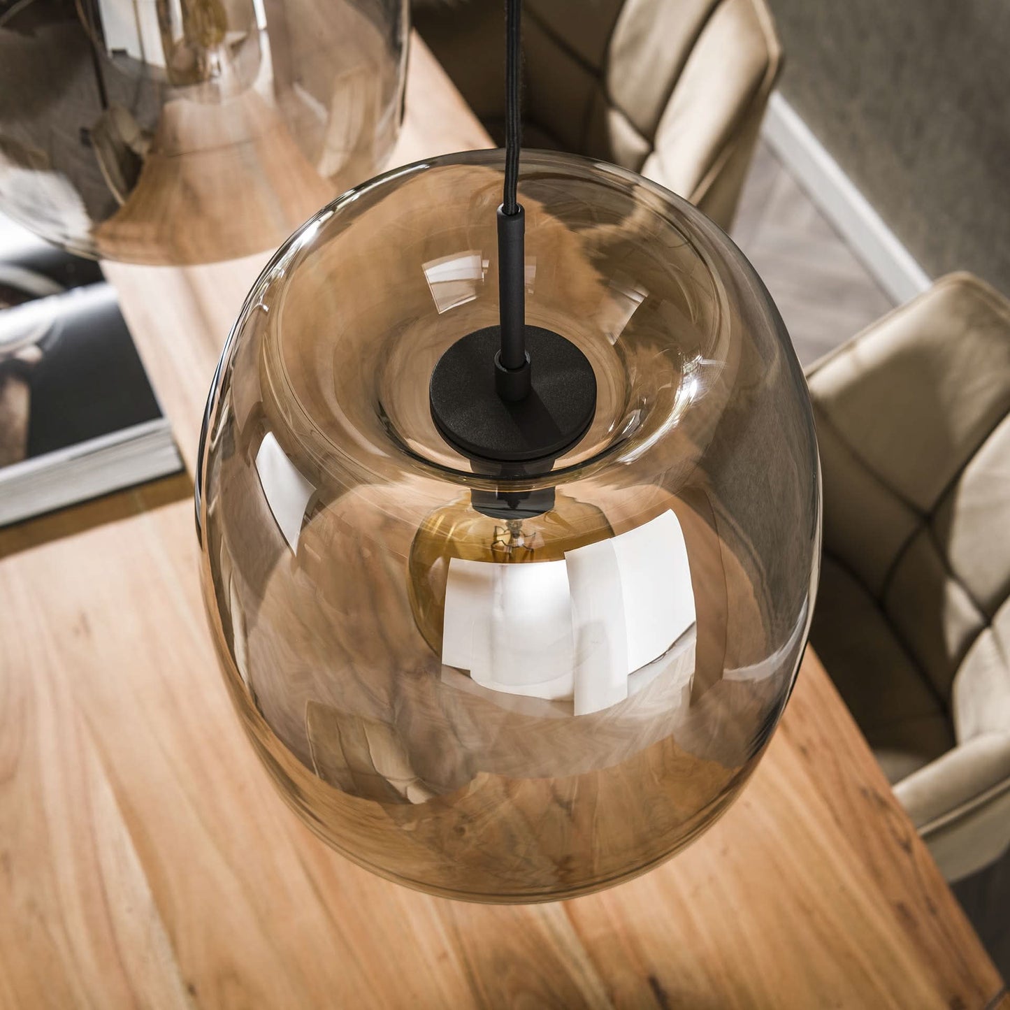 Hängelampe 3L drift glass