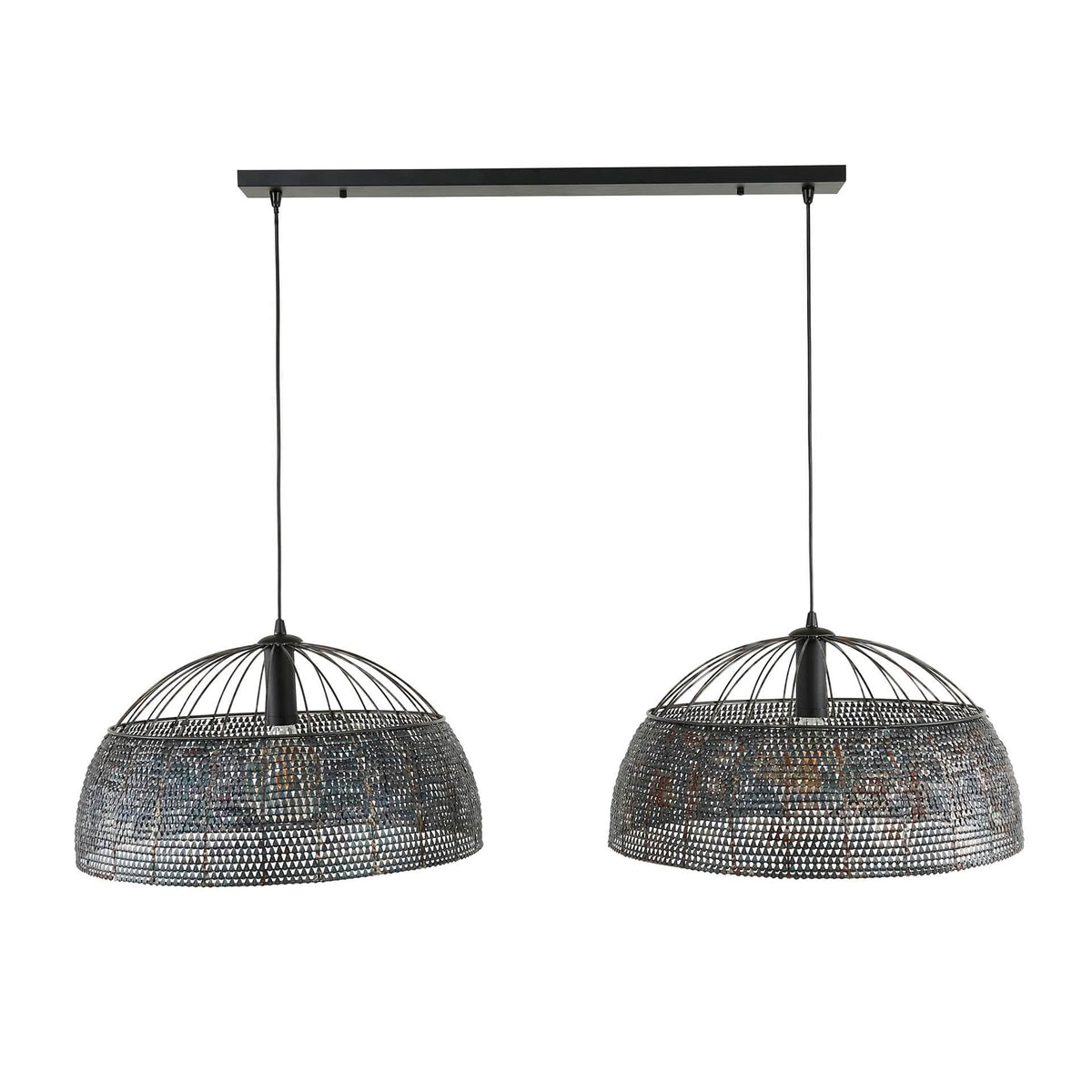 Hängelampe 2-flammig Ø 60 cm, Metall – Schwarzbraun – Bild 5
