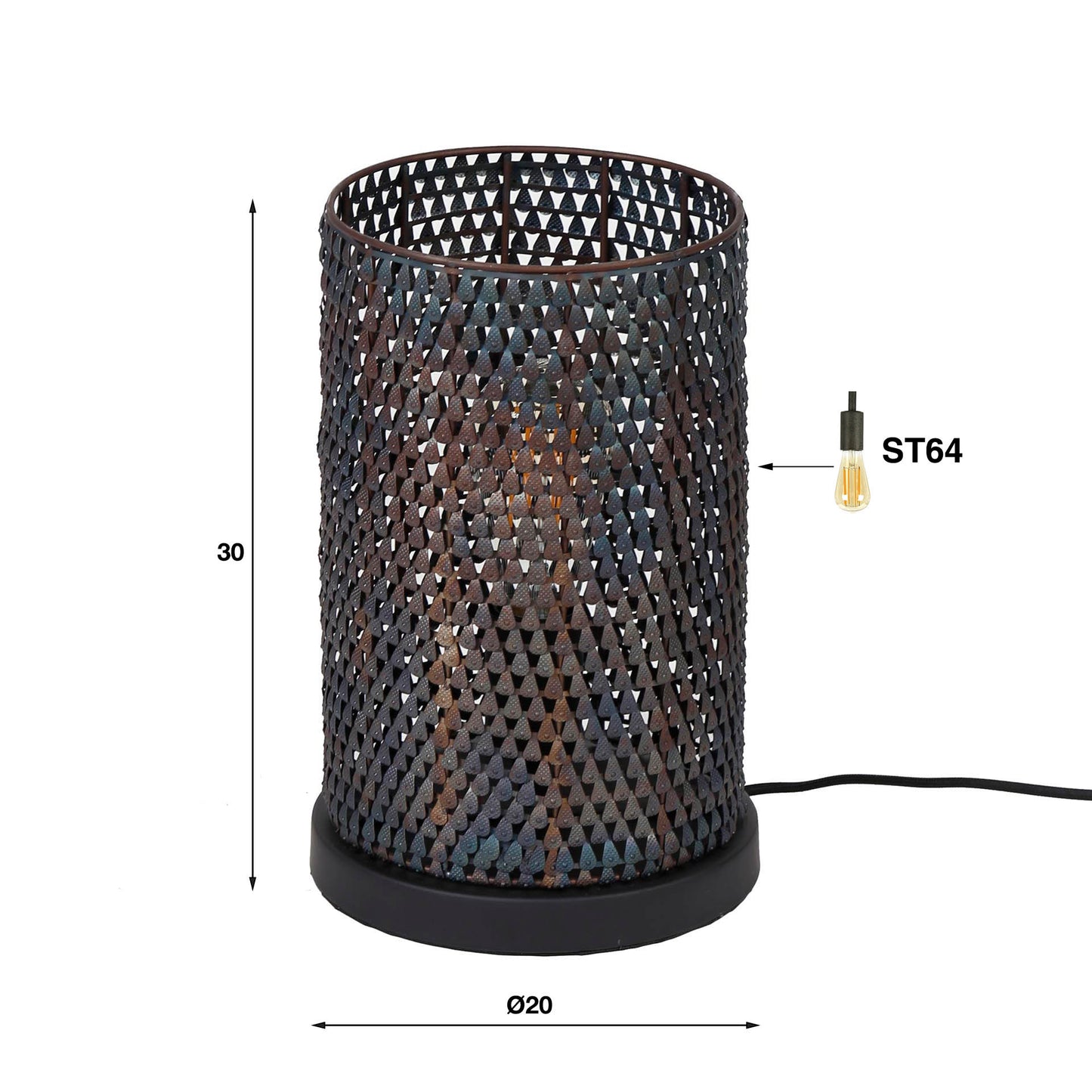 Tischleuchte armor tube / Schwarz-braun