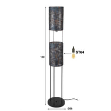 Stehlampe 2L armor tube / Schwarz-braun