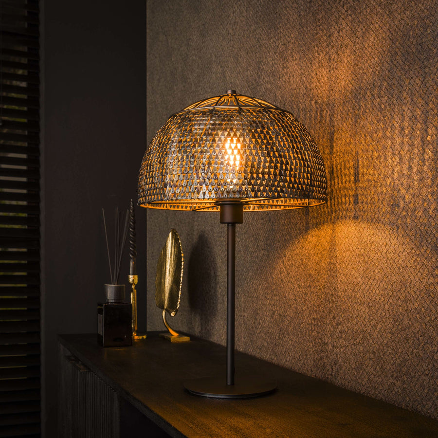 Tischlampe 1-flammig, Metall – Schwarzbraun