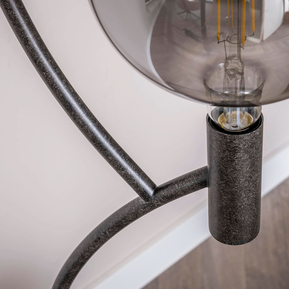 Stehlampe 3-flammig – Mattschwarz – Bild 3