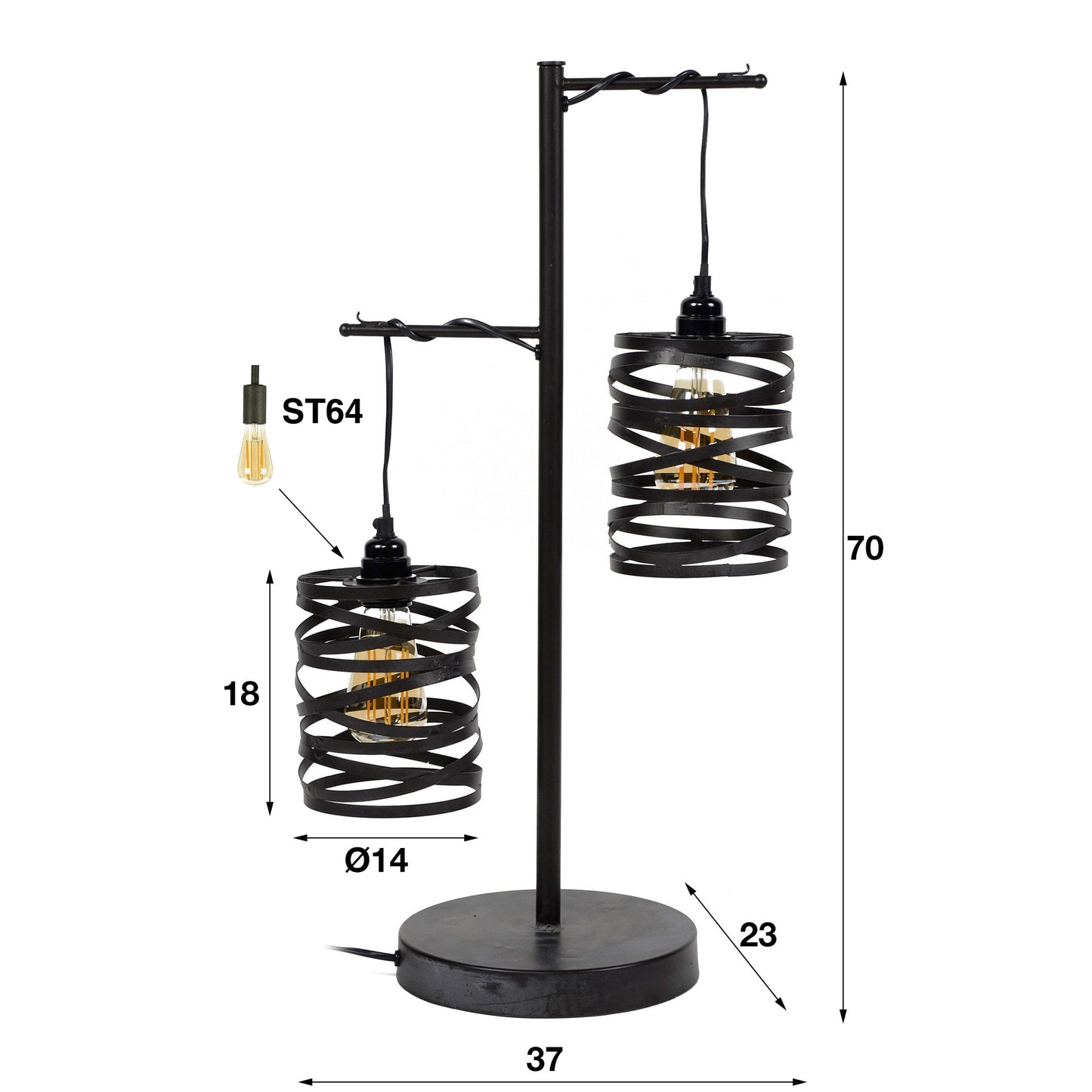Tischleuchte 2L Spindel
