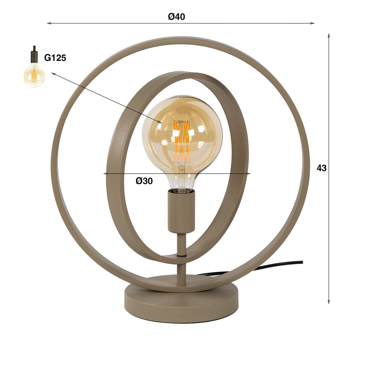 Tischleuchte Turn Around 1-light / Charcoal