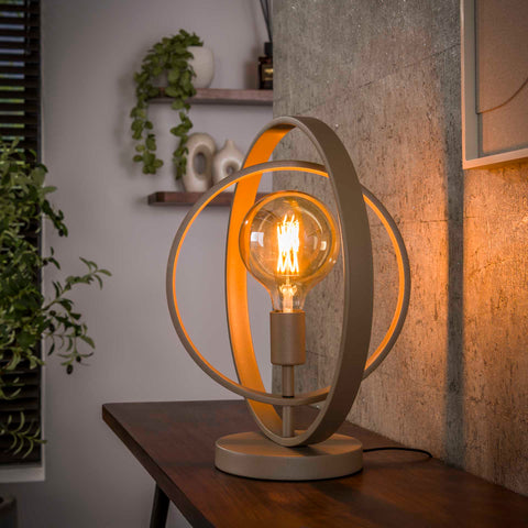 Tischlampe 1-flammig, 40 cm breit – Beige