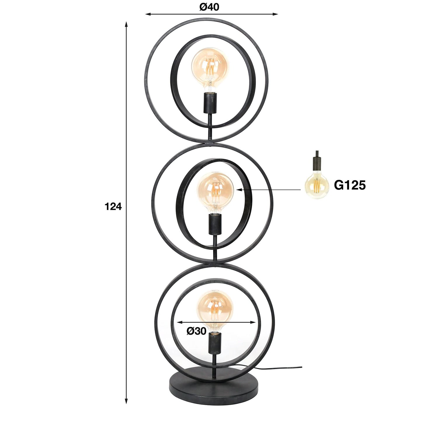 Stehlampe 3L Turn around / Charcoal