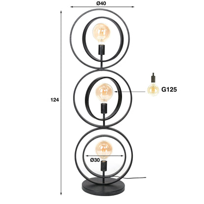 Stehlampe 3L Turn around / Charcoal