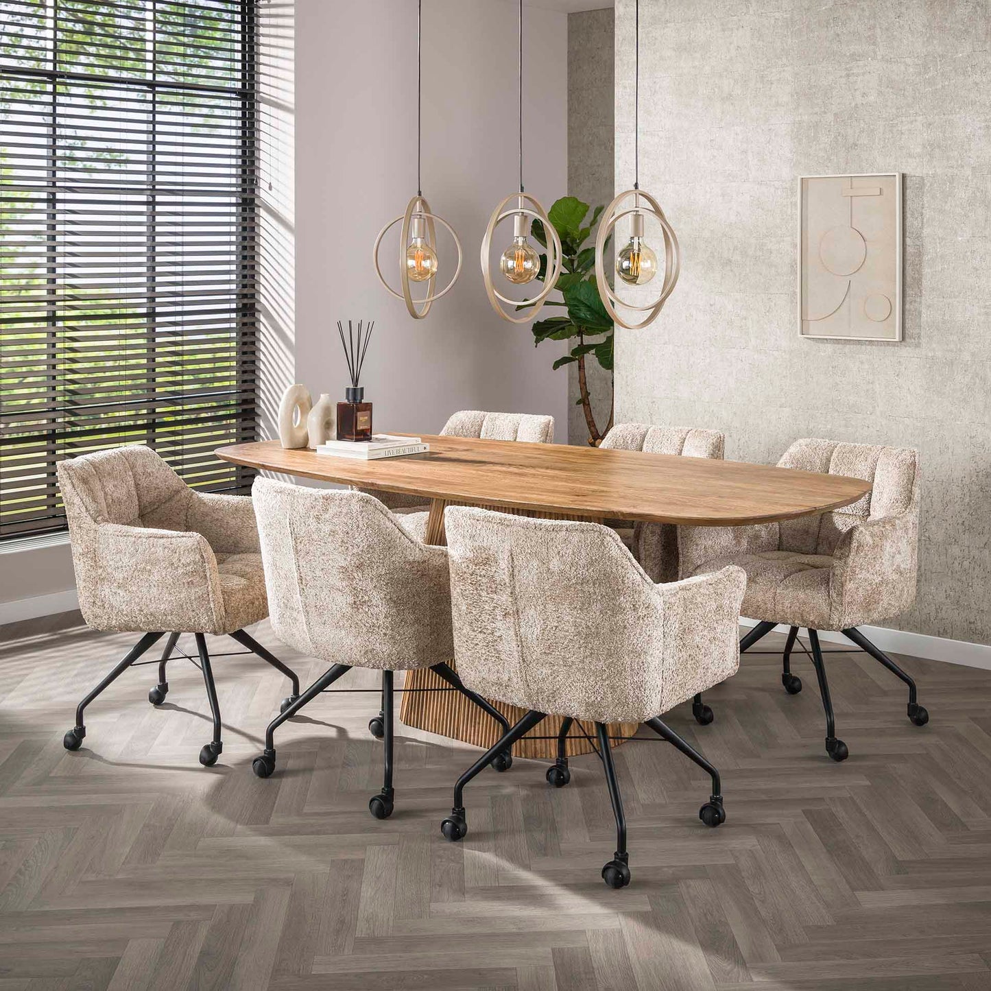 Hängeleuchte Turn Around 3-light / Beige