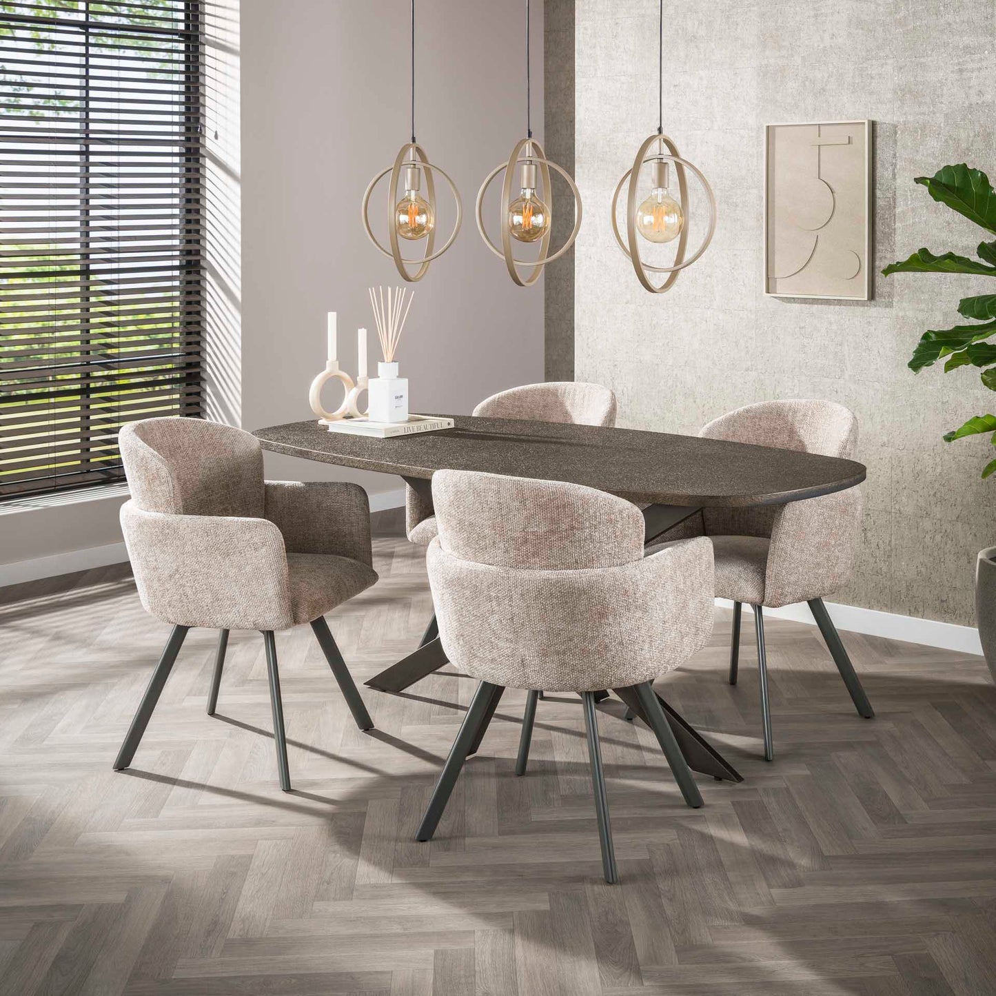 Hängeleuchte Turn Around 3-light / Beige