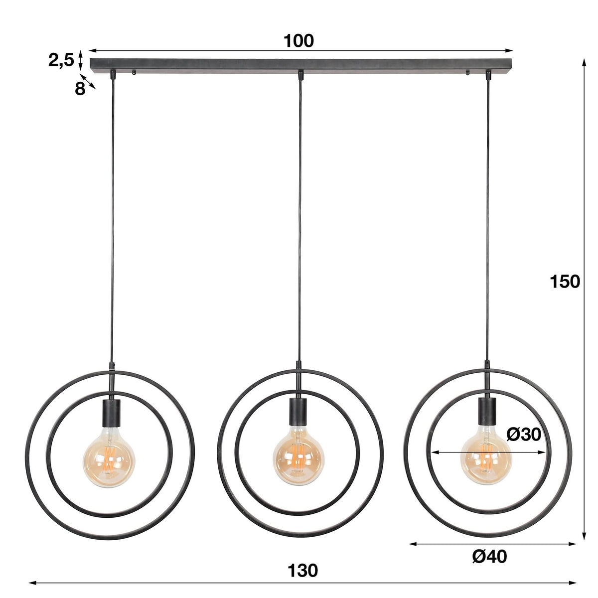 Hängelampe 3L Turn around – Ansicht 6