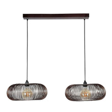 Hängelampe 2x Ø43 Scheibe draht Kupfer Twist/Schwarz Nickel