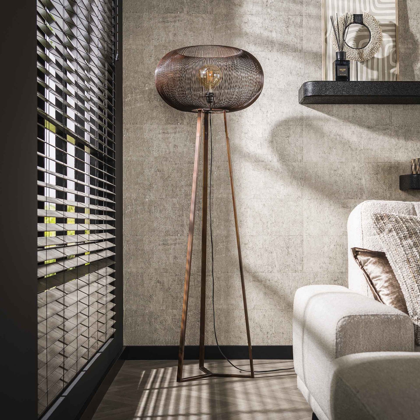 Stehlampe 3 Bein copper twist