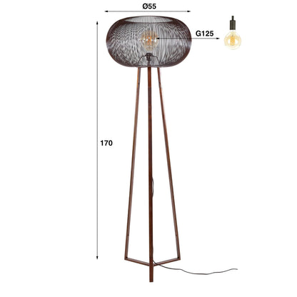 Stehlampe 3 Bein copper twist