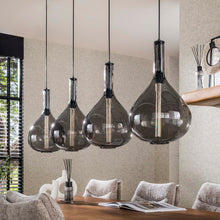 Hängelampe 4L drop glass/Artic schwarz