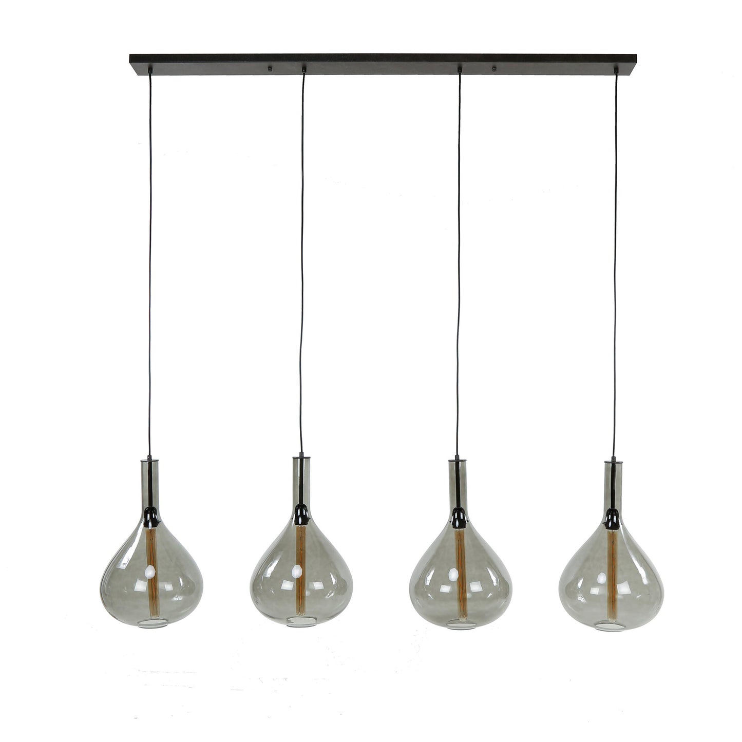 Hängelampe 4L drop glass/Artic schwarz