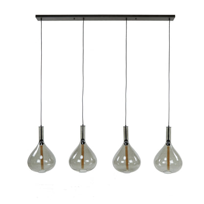 Hängelampe 4L drop glass/Artic schwarz