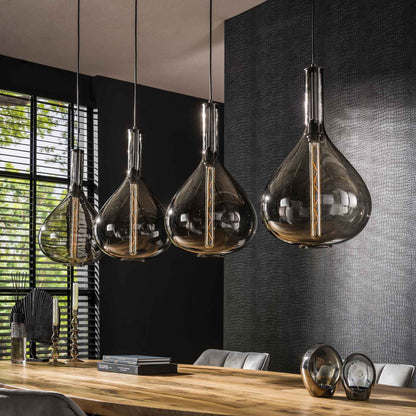 Hängelampe 4L drop glass/Artic schwarz