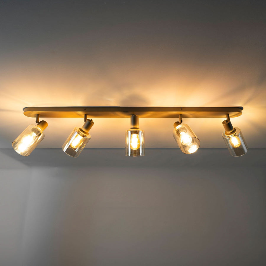 Deckenleuchte 5-flammig, 125 cm breit – Beige