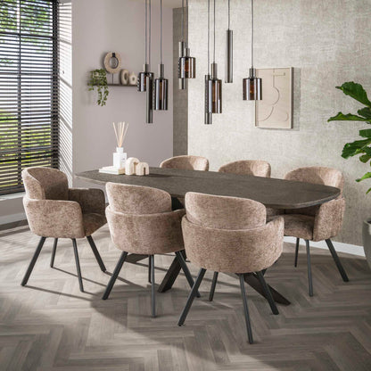 Hängelampe Sepiora 5+4-light / Sienna brown