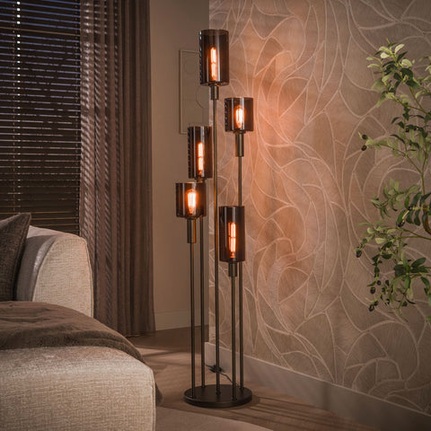 Stehlampe 5-flammig – Sienna-Braun