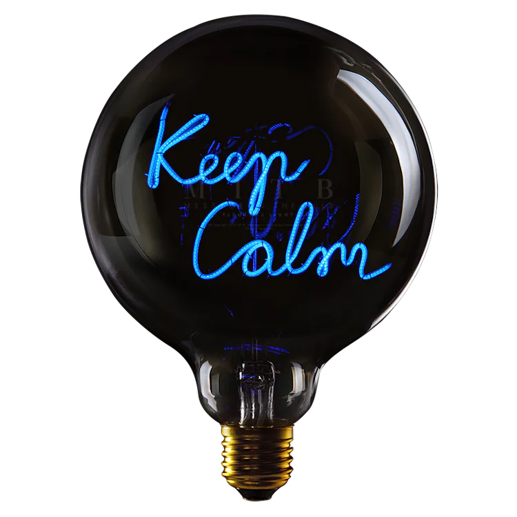 Keep Calm blau - Message in the bulb