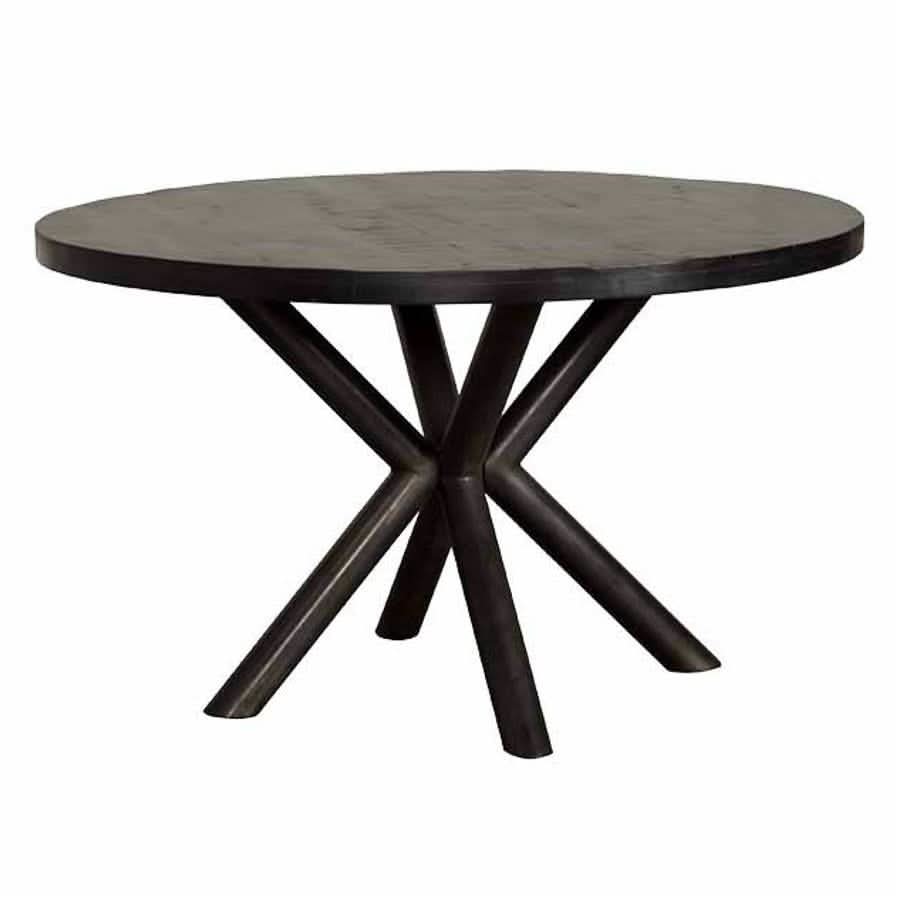 Sorum Esstisch – Mangoholz, Gestell Metall natur, Schwarz