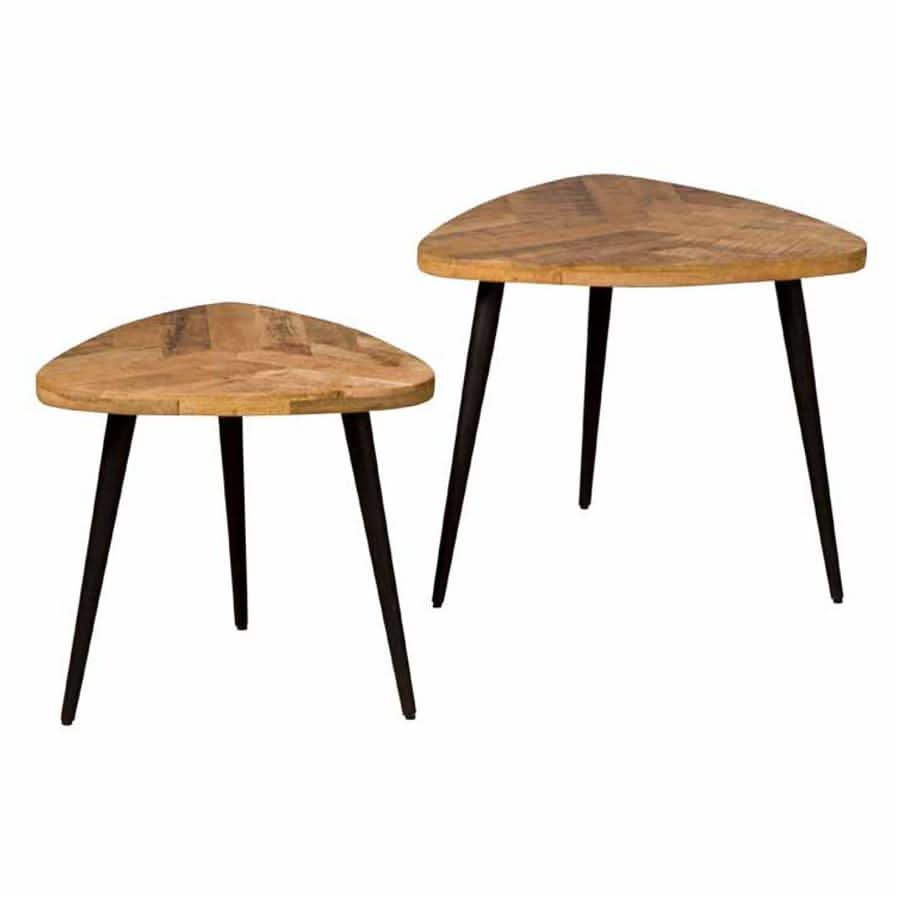 Sirdal Couchtisch 2er-Set Mangoholz – Natur